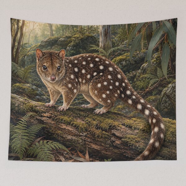 Item preview, Spotted-Tailed Quoll in Forest designed and sold by Pixel Junkies Studio.