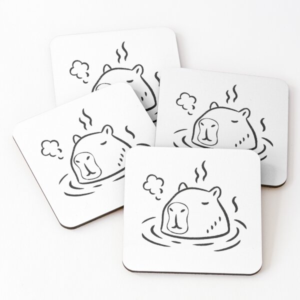 Item preview, Capybara relaxing in Japanese onsen designed and sold by Milovidova.