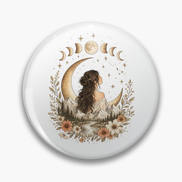 Item preview, Celestial Moon Phase Mountain Goddess designed and sold by Celestial Bloom.