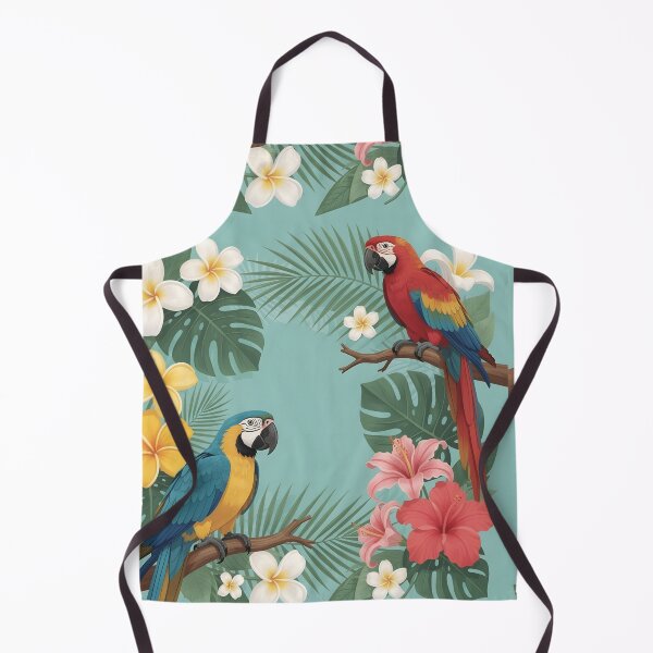 Item preview, Vibrant Tropical Macaws and Hibiscus Floral Pattern designed and sold by ayatstudio.