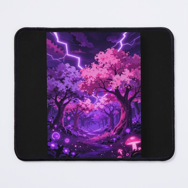 Item preview, Purple Neon Forest Lightning – Magical Nature Glow Design designed and sold by DervoTeck2767.