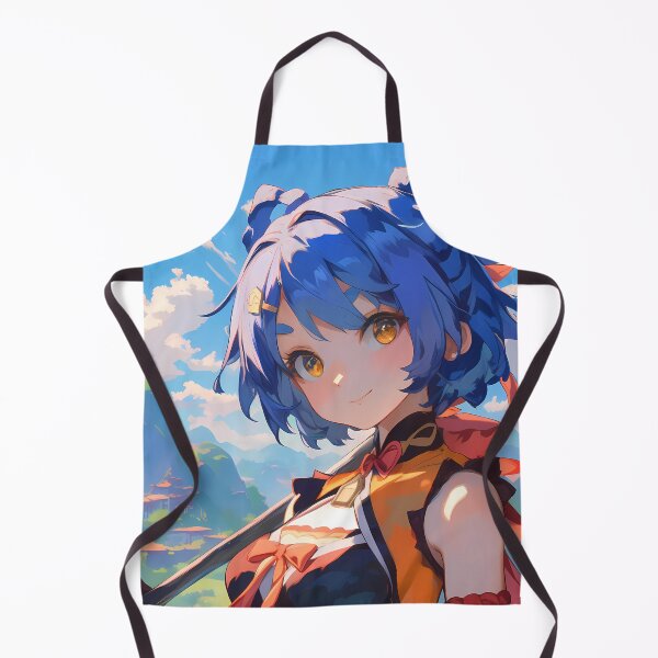 Item preview, Xiangling Genshin Impact Bright Adventure Waifu With Blue Hair designed and sold by Spraykart.