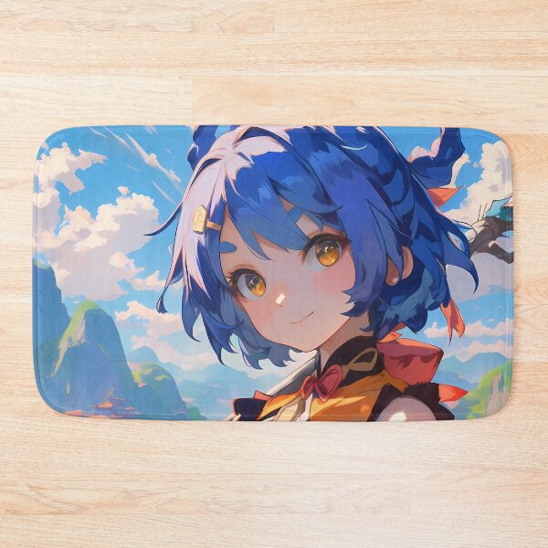 Item preview, Xiangling Genshin Impact Bright Adventure Waifu With Blue Hair designed and sold by Spraykart.