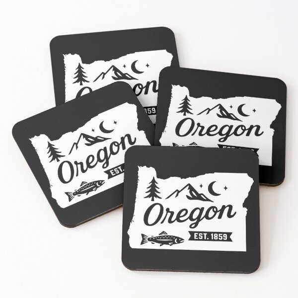 Item preview, Oregon State Pride | Salmon Pine Tree Mountain & Moon designed and sold by Sunflo67.