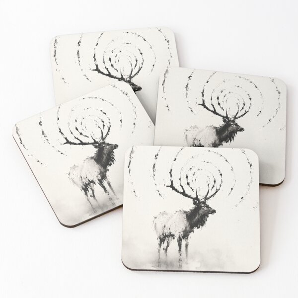 Item preview, The Lone Elk Wall Art Print designed and sold by Softbear Atelier.