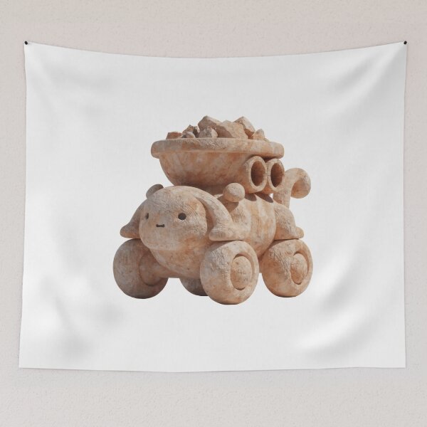 Item preview, Sandstone Doll Wheelbarrow Carrying Rocks designed and sold by AbanoubStore.