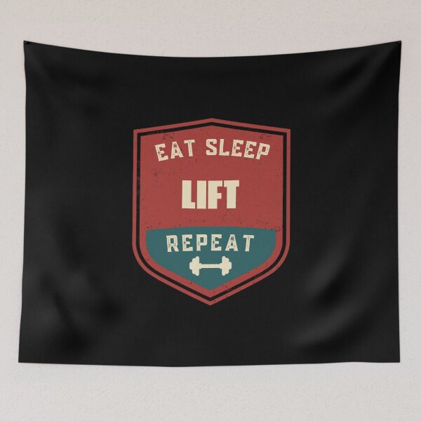 Item preview, Eat Sleep Lift Repeat Funny Gym Shirt designed and sold by Pixie-agenca.