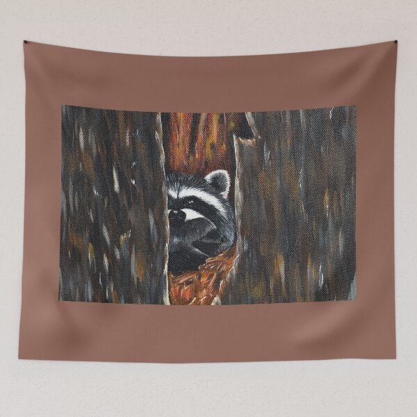 Item preview, Mama and Baby Raccoon Painting designed and sold by Art by Kirsten Sneath.