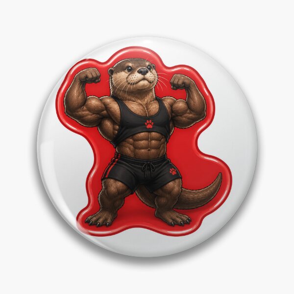 Item preview, Double Bicep Flexing Sea Otter designed and sold by Aggressively Average .