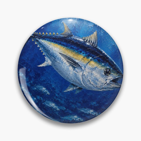 Item preview, Bluefin Tuna Oil Painting Deep Ocean Art designed and sold by UhuCriei .