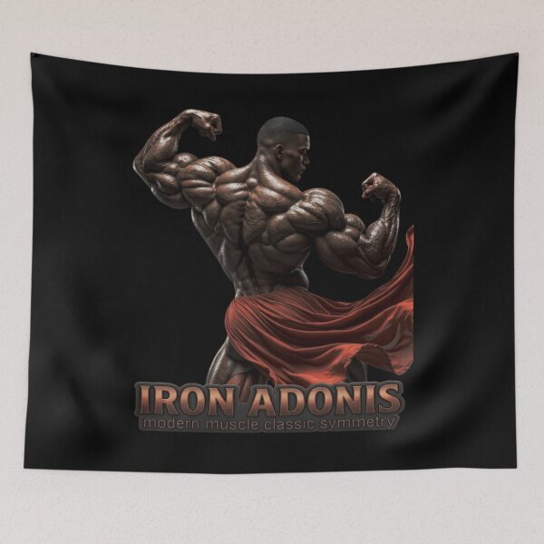 Item preview, Back Double IRON ADONIS Bodybuilder Gym Motivation Graphic designed and sold by AdrainChilders.