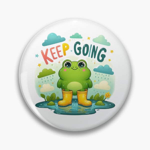 Item preview, Keep Going Cute Frog in Rain Boots Kawaii Motivation designed and sold by carestazafeli.