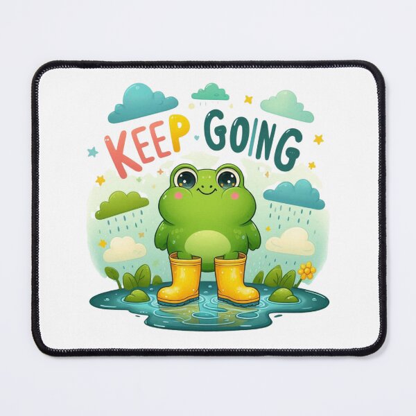 Item preview, Keep Going Cute Frog in Rain Boots Kawaii Motivation designed and sold by carestazafeli.