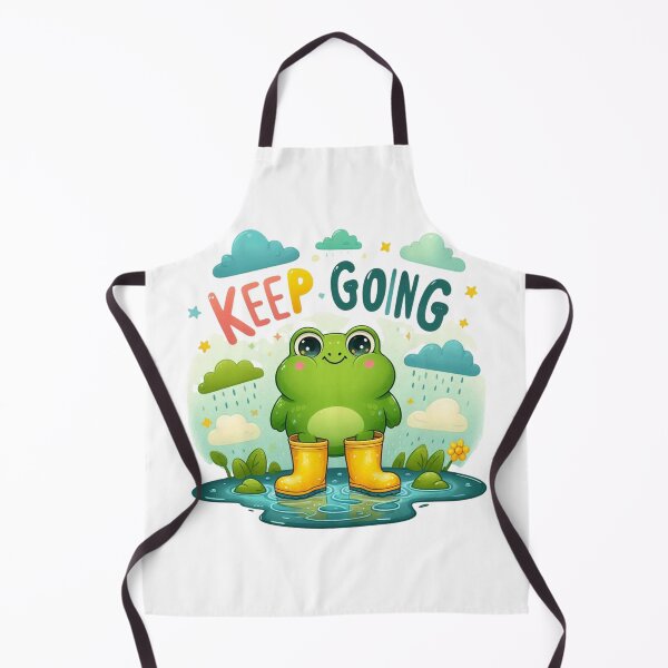 Item preview, Keep Going Cute Frog in Rain Boots Kawaii Motivation designed and sold by carestazafeli.