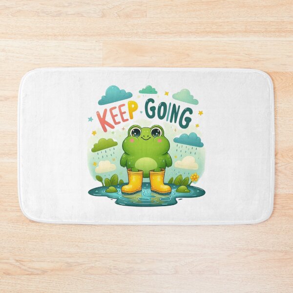 Item preview, Keep Going Cute Frog in Rain Boots Kawaii Motivation designed and sold by carestazafeli.