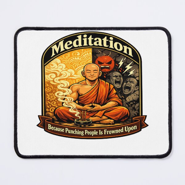 Item preview, Angry Mind Calm Monk Meditation Humor designed and sold by Dresut.