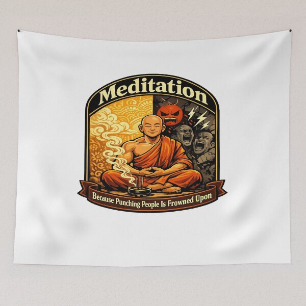 Item preview, Angry Mind Calm Monk Meditation Humor designed and sold by Dresut.