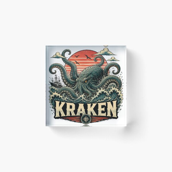 Item preview, Kraken Sea Monster Giant Octopus Attack Vintage designed and sold by JonelleTshirts.