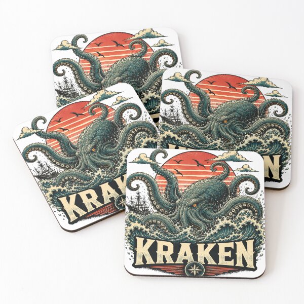 Item preview, Kraken Sea Monster Giant Octopus Attack Vintage designed and sold by JonelleTshirts.