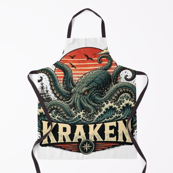 Item preview, Kraken Sea Monster Giant Octopus Attack Vintage designed and sold by JonelleTshirts.