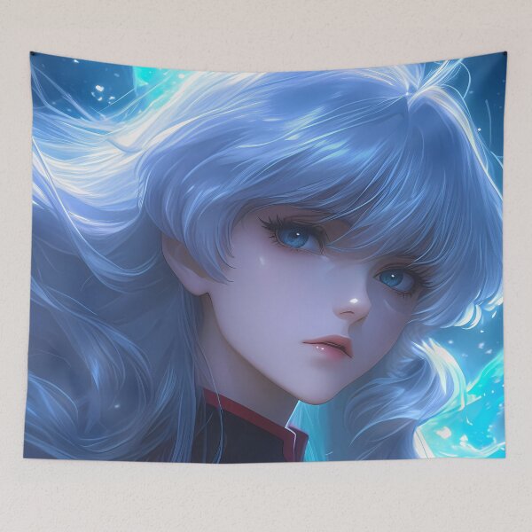 Item preview, Miorine Rembran Gundam Witch Mercury Silver Hair Blue Glow designed and sold by 108Recordings.