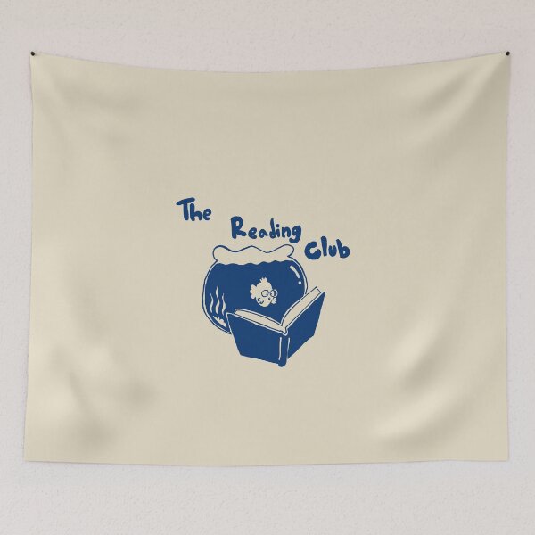 Item preview, Blue Goldfish Reading Club Hand Drawn Block Print designed and sold by RNASstuff.