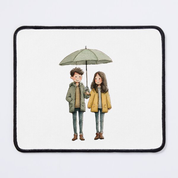 Item preview, Tender Connection Cute Couple Watercolor Style designed and sold by JaiSoftStudio.