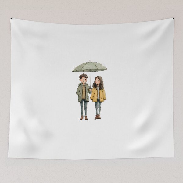 Item preview, Tender Connection Cute Couple Watercolor Style designed and sold by JaiSoftStudio.