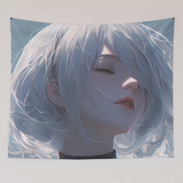 Item preview, 2B Nier Automata White Hair Dreamy Sky Soft Closeup designed and sold by 108Recordings.