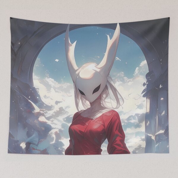 Item preview, Hornet Hollow Knight Red Dress Sky Ruins Serene Epic Scene designed and sold by 108Recordings.