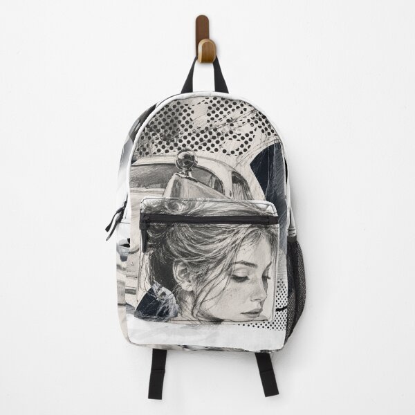 Item preview, Vintage Automobile & Woman Sketch Collage designed and sold by Lifer Art and Design.