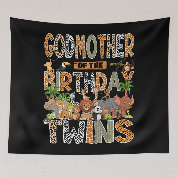 Item preview, Godmother Of The Birthday Twins Safari Wild One Zoo Animal designed and sold by Fereskabilon.
