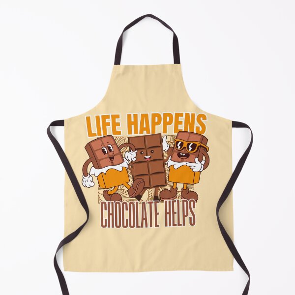 Item preview, Funny Cartoon Chocolate Bars Graphic - Life Happens Chocolate Helps designed and sold by SilverSeaBKK.