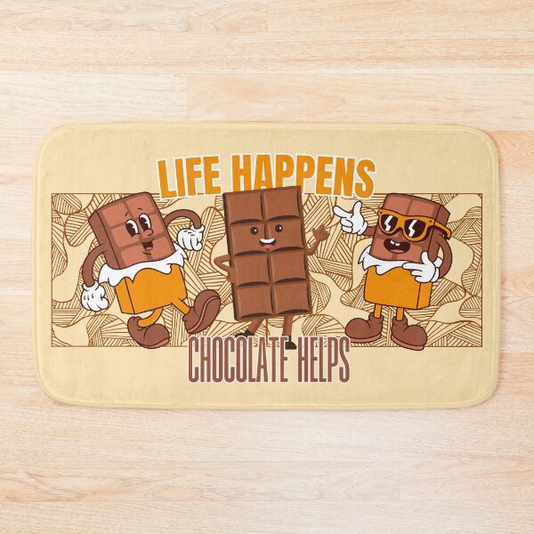 Item preview, Funny Cartoon Chocolate Bars Graphic - Life Happens Chocolate Helps designed and sold by SilverSeaBKK.