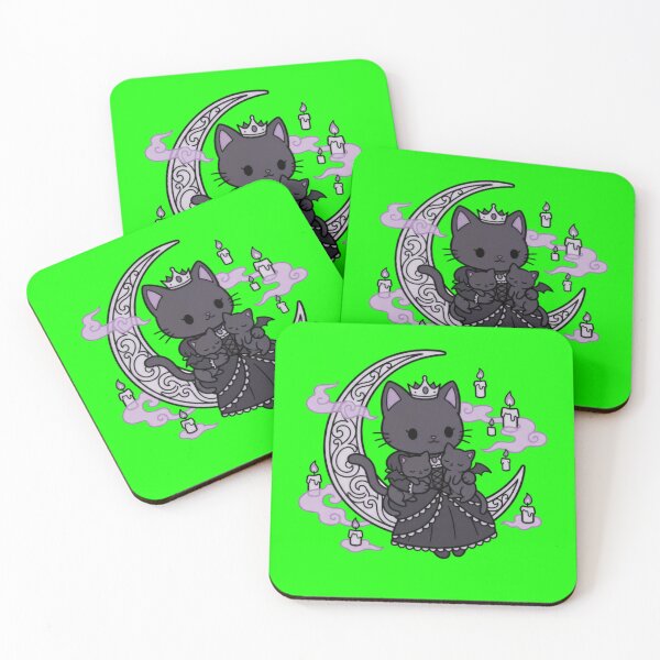 Item preview, Gothic Kawaii Cat Queen on Crescent Moon designed and sold by AbanoubStore.