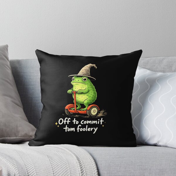 Item preview, Off to Commit Tom Foolery Cute Frog Scooter Witch Hat Graphic designed and sold by MiALopezArt.
