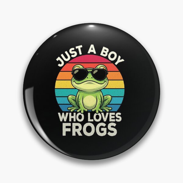 Item preview, Just a Boy Who Loves Frogs Retro Sunset Cute Frog Lover Design designed and sold by MiALopezArt.