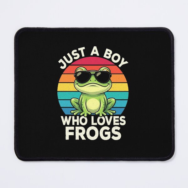 Item preview, Just a Boy Who Loves Frogs Retro Sunset Cute Frog Lover Design designed and sold by MiALopezArt.