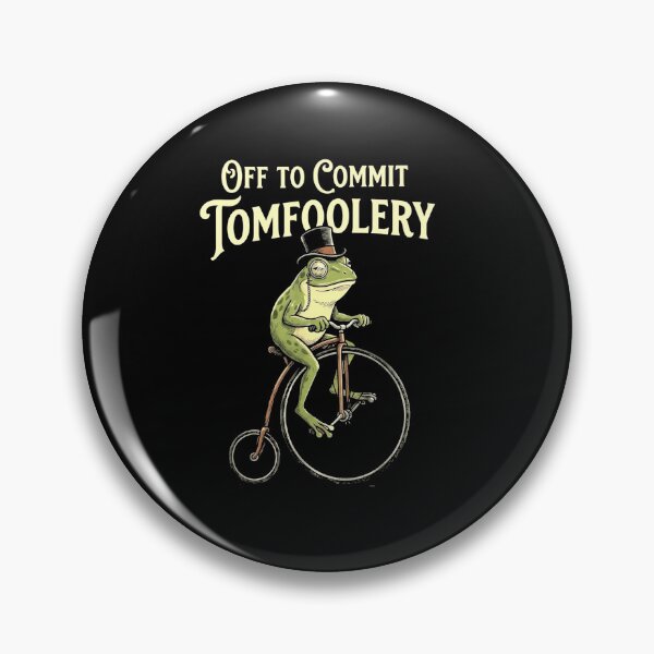Item preview, Off to Commit Tomfoolery Funny Frog Riding Vintage Penny Farthing Art designed and sold by MiALopezArt.