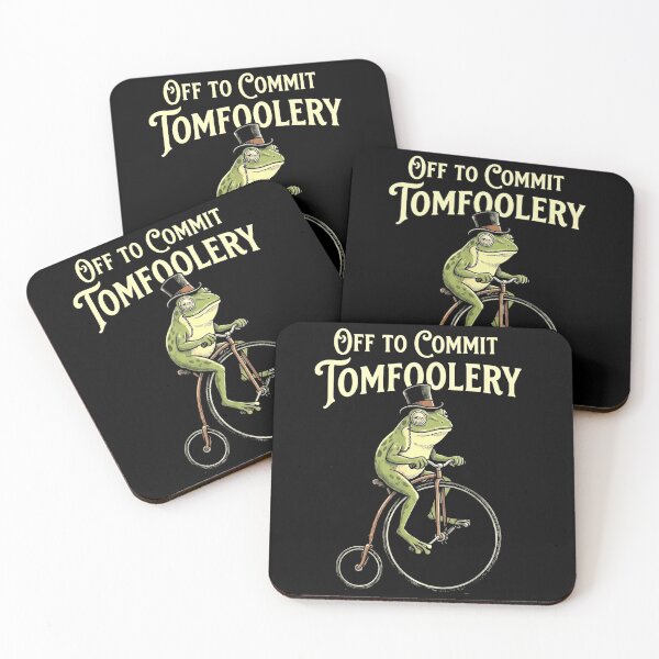 Item preview, Off to Commit Tomfoolery Funny Frog Riding Vintage Penny Farthing Art designed and sold by MiALopezArt.