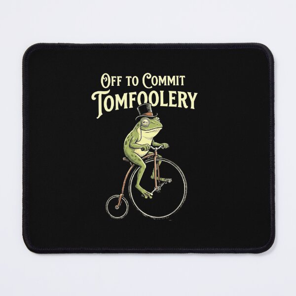 Item preview, Off to Commit Tomfoolery Funny Frog Riding Vintage Penny Farthing Art designed and sold by MiALopezArt.