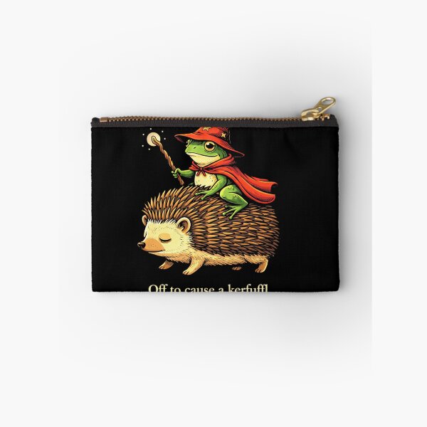 Item preview, Off to Cause a Kerfuffle Cute Wizard Frog Riding Hedgehog Art designed and sold by MiALopezArt.