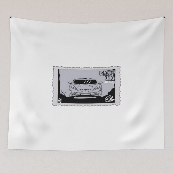 Item preview, Euro Supercar Postal Stamp Art – Minimal Sketch Print designed and sold by Law7aty.