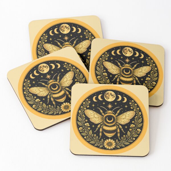 Item preview, Boho Celestial Bee Moon Phases designed and sold by Eh Plus Designs.
