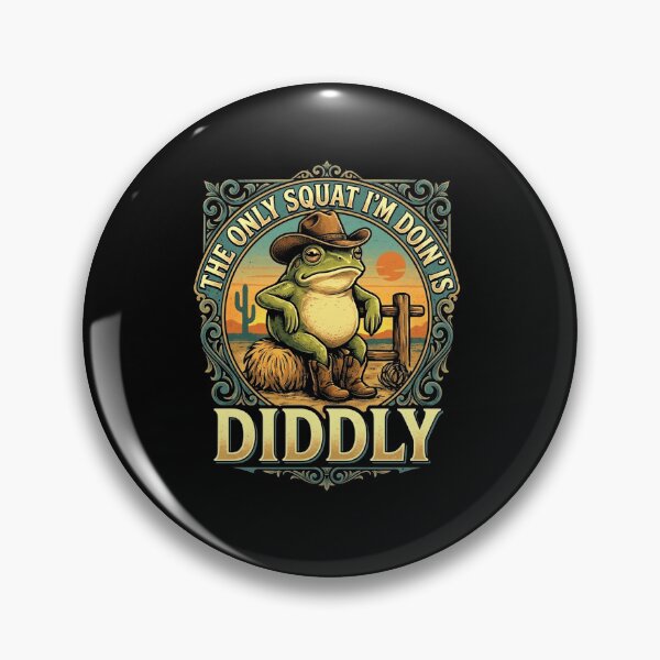 Item preview, The Only Squat I’m Doing Is Diddly Funny Cowboy Frog Western Art designed and sold by MiALopezArt.