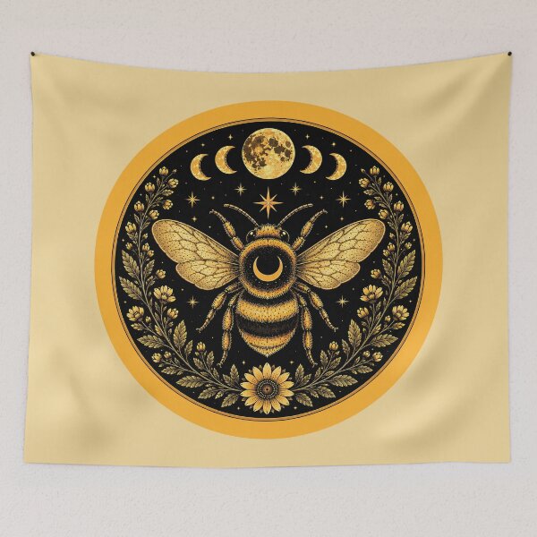 Item preview, Boho Celestial Bee Moon Phases designed and sold by Eh Plus Designs.
