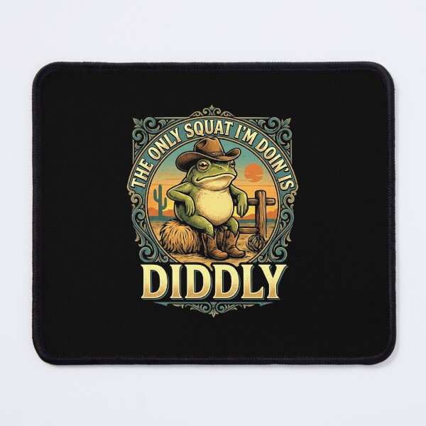 Item preview, The Only Squat I’m Doing Is Diddly Funny Cowboy Frog Western Art designed and sold by MiALopezArt.