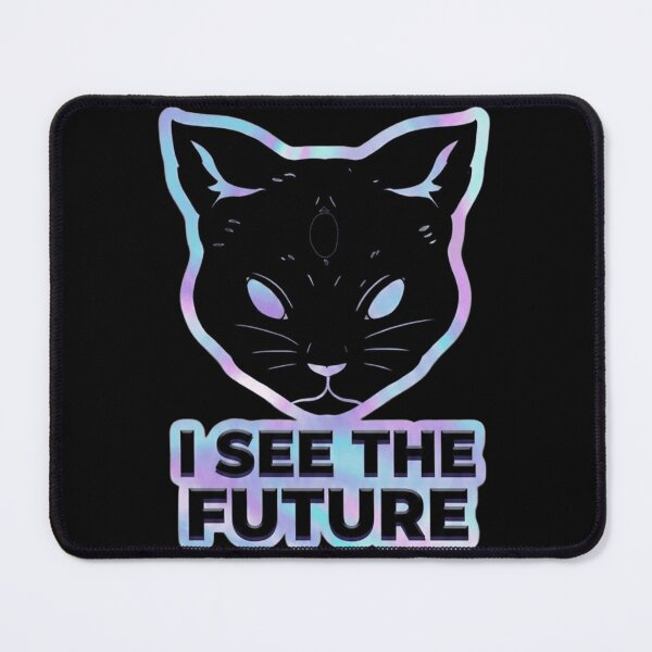 Item preview, I See Future Cat | Cyber Y2K Sticker designed and sold by Rawafi Art Studio.