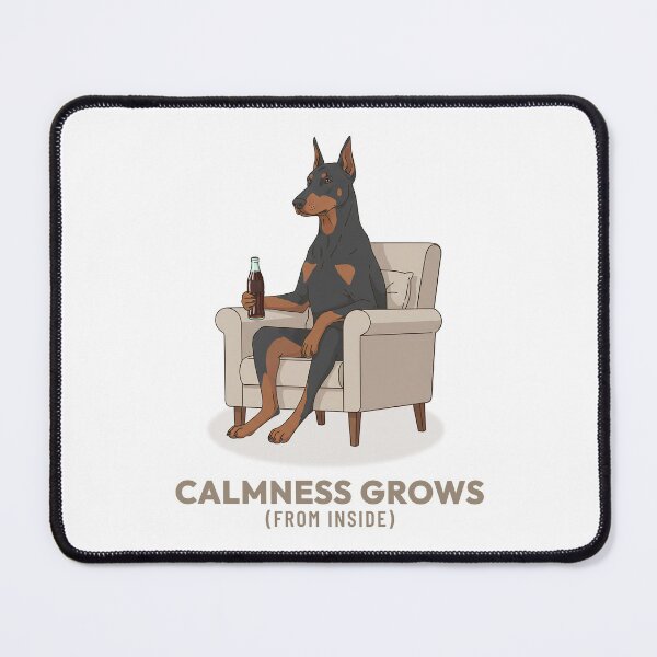 Item preview, Retro Doberman Drinking Soda Vintage Illustration designed and sold by Cozy Vintage Animal.