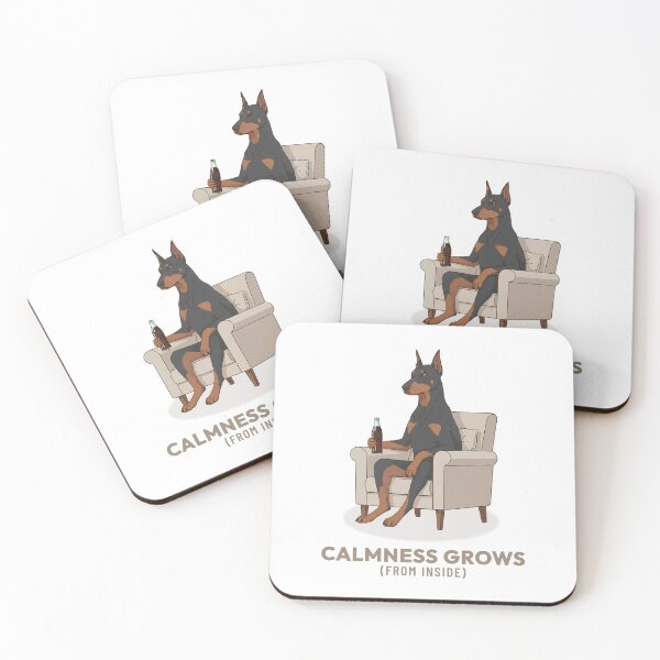 Item preview, Retro Doberman Drinking Soda Vintage Illustration designed and sold by Cozy Vintage Animal.